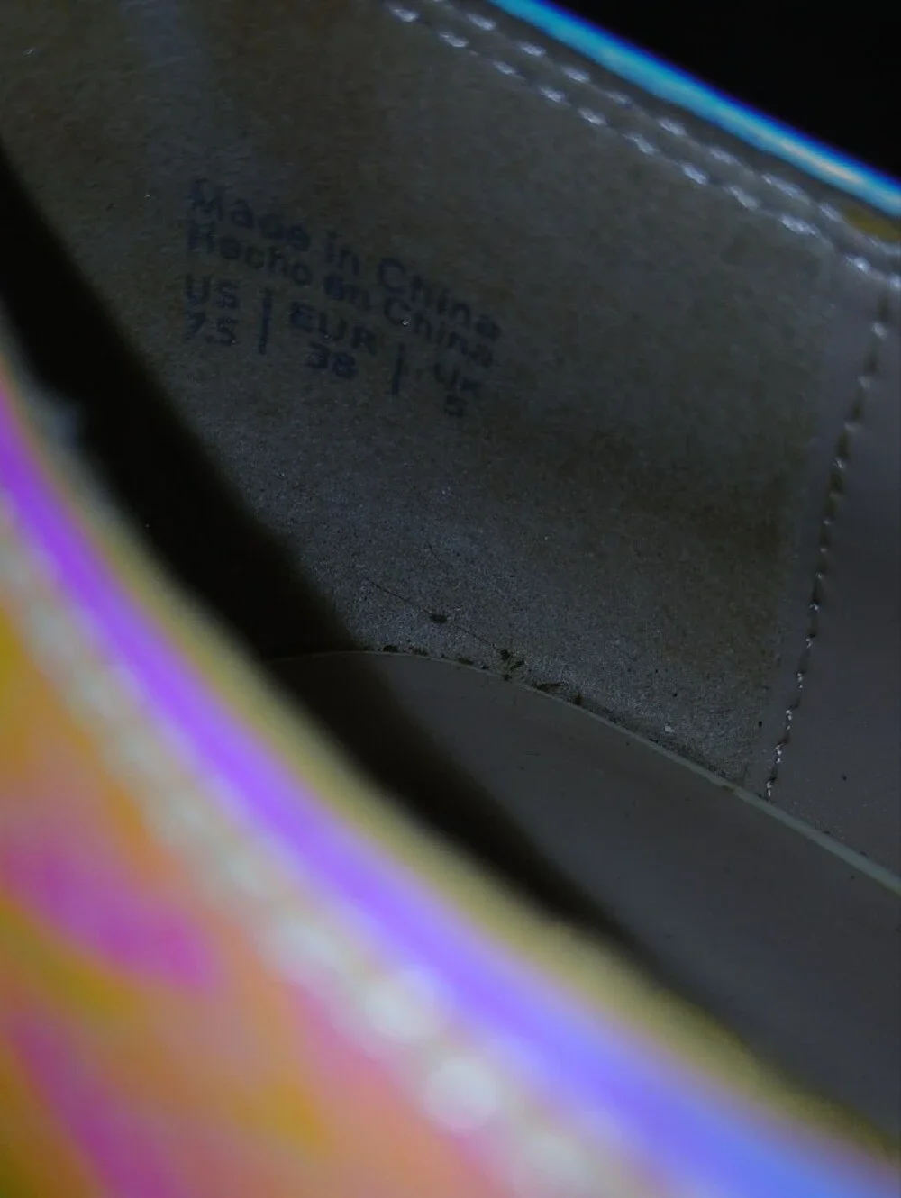 Aldo Holographic Platform Laceup Cutout Oxfords Iridescent Sz: 7.5
